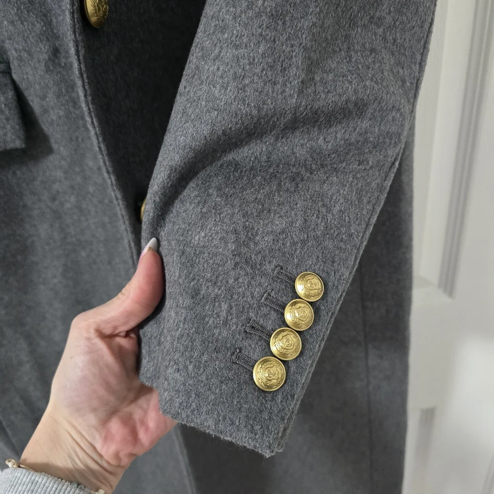 J.Crew Collection Wool And Cashmere Blend Gray Classic Coat Size 2